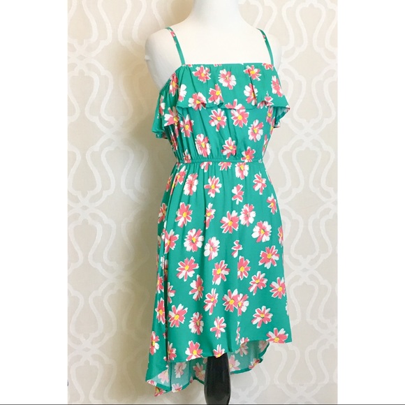 *CLEARANCE* Green Floral Hi- Low Dress - Picture 5 of 5